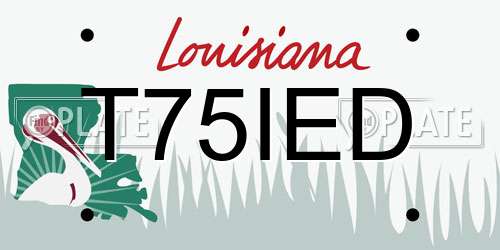 T75IED Louisiana License Plate