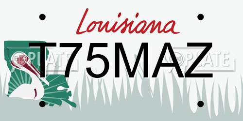 T75MAZ Louisiana License Plate
