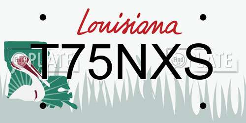 T75NXS Louisiana License Plate