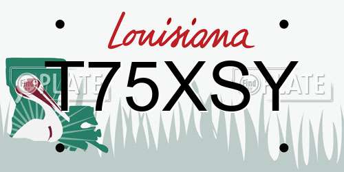 T75XSY Louisiana License Plate