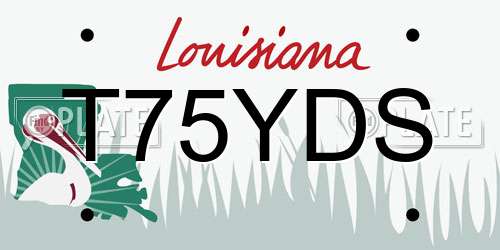 T75YDS Louisiana License Plate