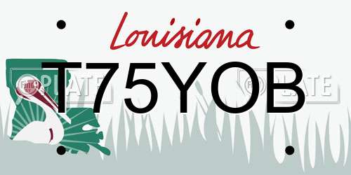T75YOB Louisiana License Plate