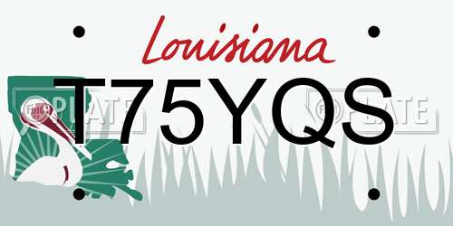 T75YQS Louisiana License Plate