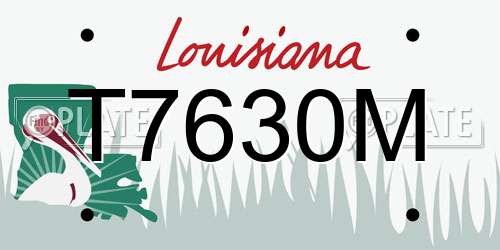 T7630M Louisiana License Plate