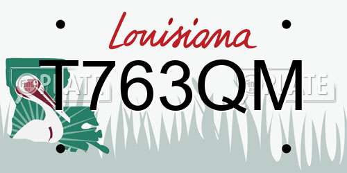 T763QM Louisiana License Plate