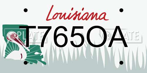 T765OA Louisiana License Plate