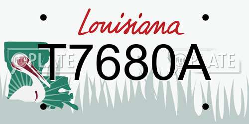T7680A Louisiana License Plate