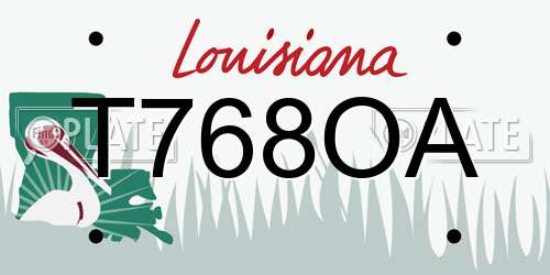 T768OA Louisiana License Plate
