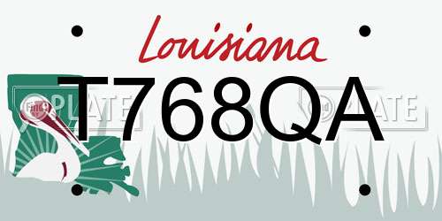 T768QA Louisiana License Plate