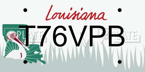 T76VPB Louisiana License Plate