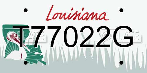 T77022G Louisiana License Plate