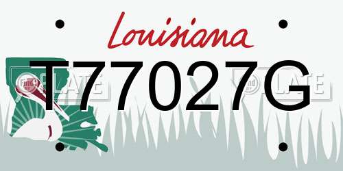 T77027G Louisiana License Plate