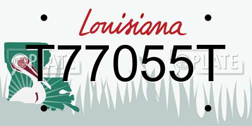 T77055T Louisiana License Plate