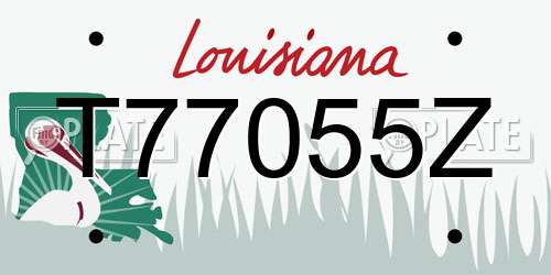 T77055Z Louisiana License Plate
