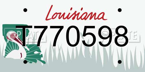T770598 Louisiana License Plate