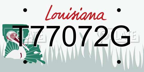 T77072G Louisiana License Plate