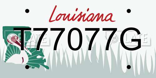 T77077G Louisiana License Plate