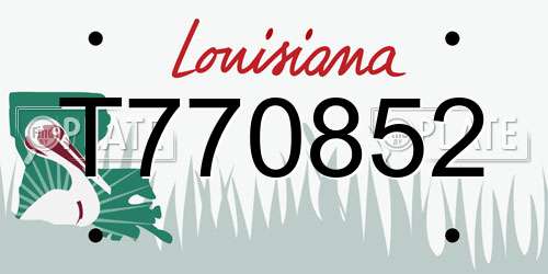 T770852 Louisiana License Plate