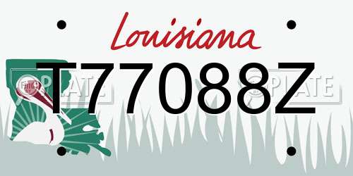 T77088Z Louisiana License Plate