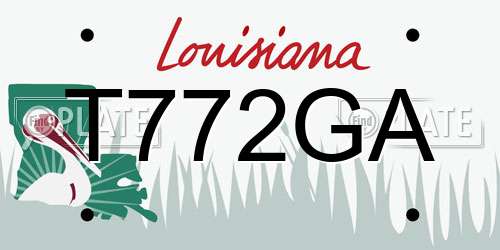 T772GA Louisiana License Plate