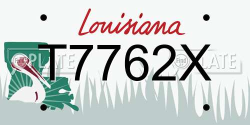 T7762X Louisiana License Plate