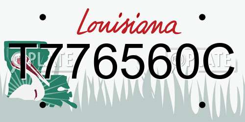 T776560C Louisiana License Plate