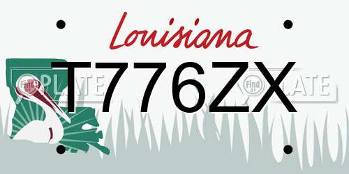 T776ZX Louisiana License Plate