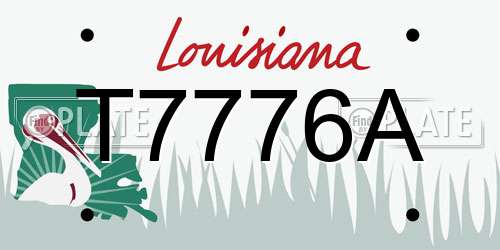 T7776A Louisiana License Plate