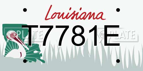 T7781E Louisiana License Plate
