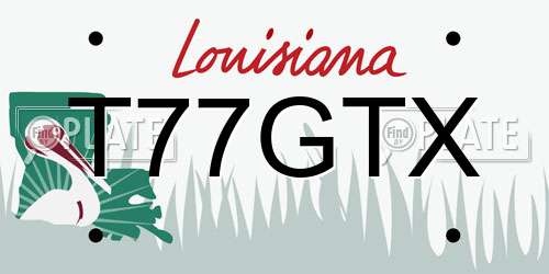 T77GTX Louisiana License Plate