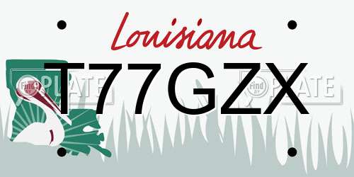 T77GZX Louisiana License Plate