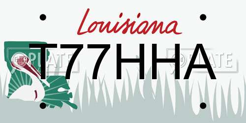 T77HHA Louisiana License Plate