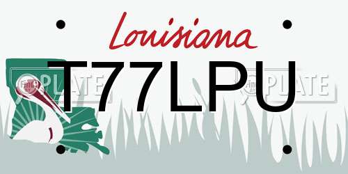 T77LPU Louisiana License Plate