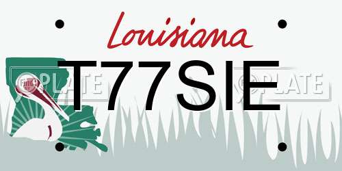 T77SIE Louisiana License Plate