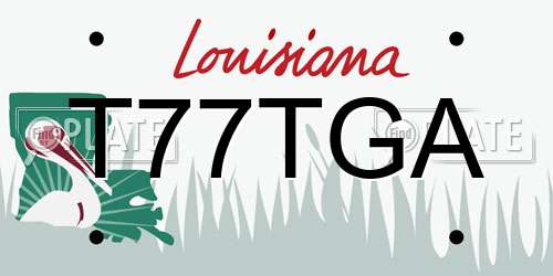 T77TGA Louisiana License Plate
