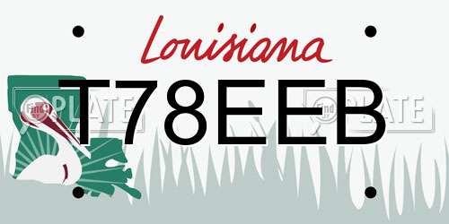 T78EEB Louisiana License Plate