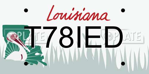 T78IED Louisiana License Plate