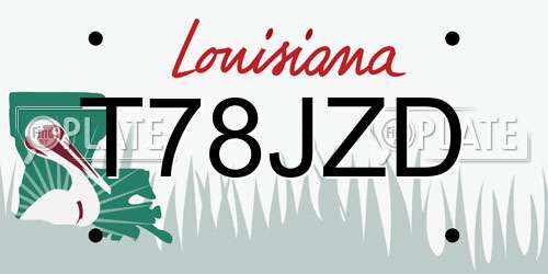T78JZD Louisiana License Plate