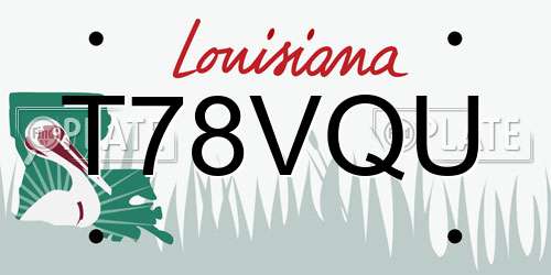 T78VQU Louisiana License Plate