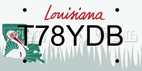 T78YDB Louisiana License Plate
