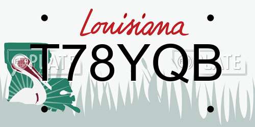 T78YQB Louisiana License Plate