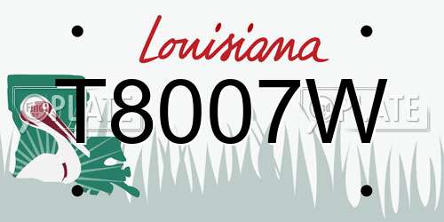 T8007W Louisiana License Plate