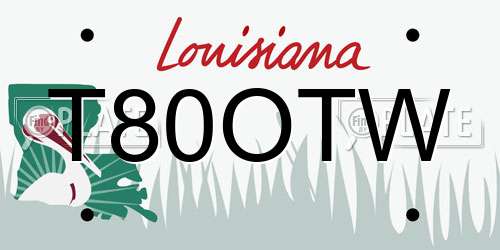 T80OTW Louisiana License Plate