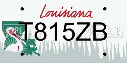 T815ZB Louisiana License Plate