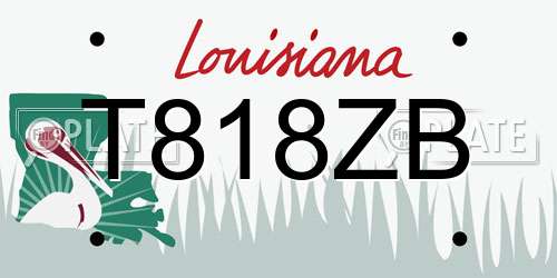 T818ZB Louisiana License Plate
