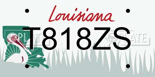 T818ZS Louisiana License Plate