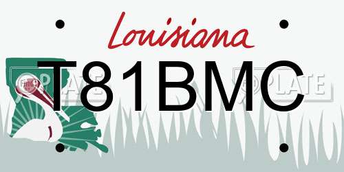 T81BMC Louisiana License Plate