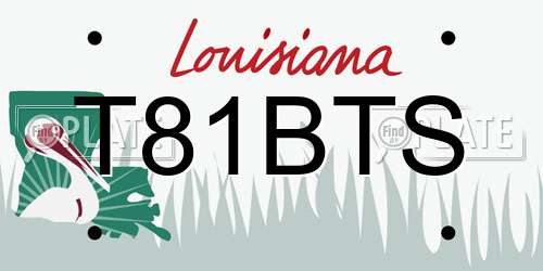 T81BTS Louisiana License Plate