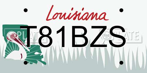 T81BZS Louisiana License Plate