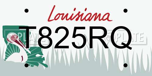 T825RQ Louisiana License Plate